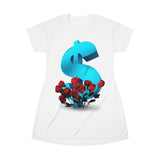 All Over Print T-Shirt Dress Money and Roses