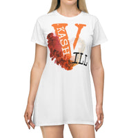 All Over Print T-Shirt Dress big V