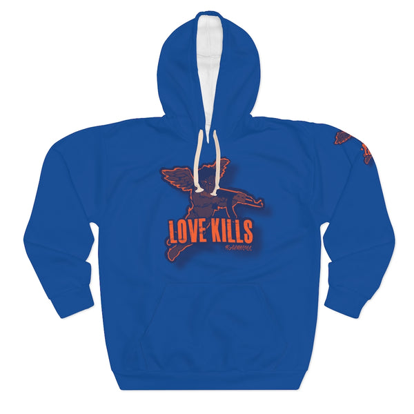 AOP Unisex Pullover Hoodie LOVE KILLS