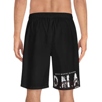 Men's Board Shorts (AOP) DESTROY NEGATIVE AGGRESSION D N A