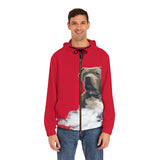 Men's Full-Zip Hoodie (AOP) MANS BEST FRIEND