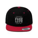Unisex Flat Bill Hat Fake love