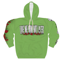AOP Unisex Pullover Hoodie love me now not later