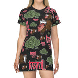 All Over Print T-Shirt Dress KASHVILL Fabric