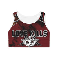 Sports Bra (AOP) LOVE KILLS