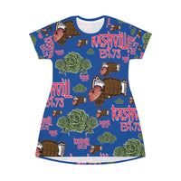 All Over Print T-Shirt Dress KASHVILL Fabric