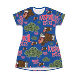 All Over Print T-Shirt Dress KASHVILL Fabric